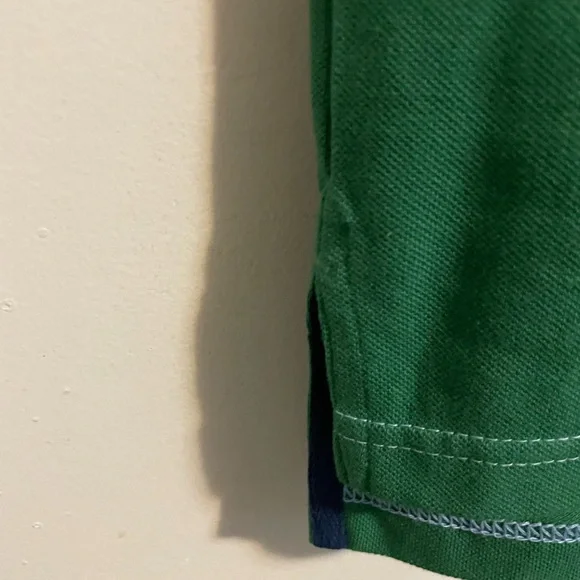 Sz US S Tommy Hilfiger Blue and Green Polo Shirt with Color-Block Design - Picture 4 of 5